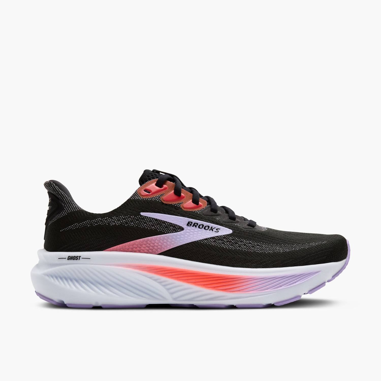 BROOKS Women's Ghost 17 Shoes in black purple coral - women's shoe