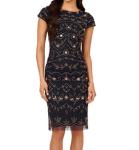 Adrianna Papell - Women's Beaded Mini Sheath Dress