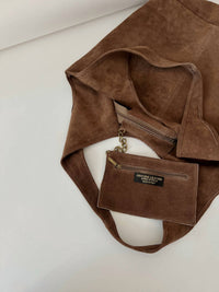 Italian'S Leather - Women's Giannina Suede Leather Tote Bag