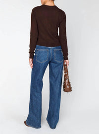 Show Me Your Mumu Tuck In Long Sleeve Sweater in long sleeve sweater in brown - women's sweater - detail view