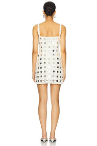 LE SUPERBE Gypset Crochet Mini Dress in white - women's dress - alternate view