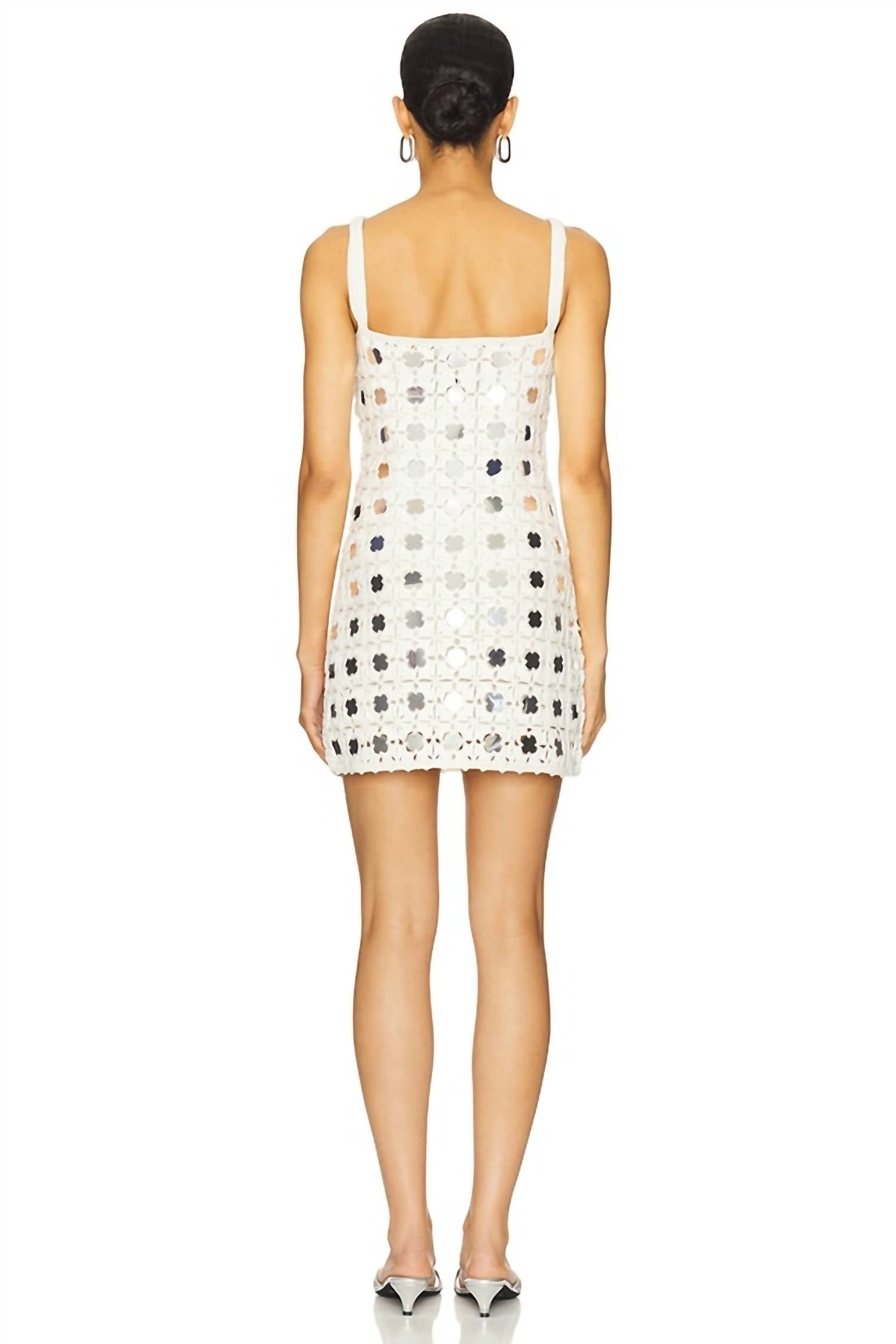 LE SUPERBE Gypset Crochet Mini Dress in white - women's dress - alternate view