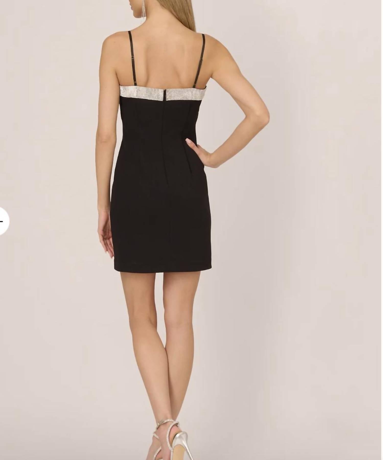 Adrianna Papell - KNIT CREPE COCKTAIL DRESS