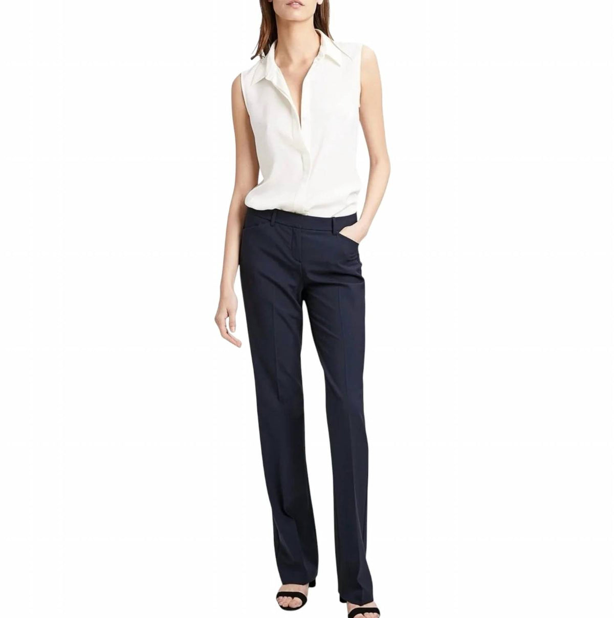 Theory - Tanelis Sleeveless Silk Georgette Top