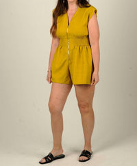 GLAM Jetset Romper in mustard - women's pants