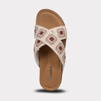 Mykos Women's Leyla Crossband Sandal in white crochet - women's sandal - view 6