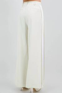 Whiteroom+Cactus - Contrast Side Panel Wide Leg Soft Woven Trousers