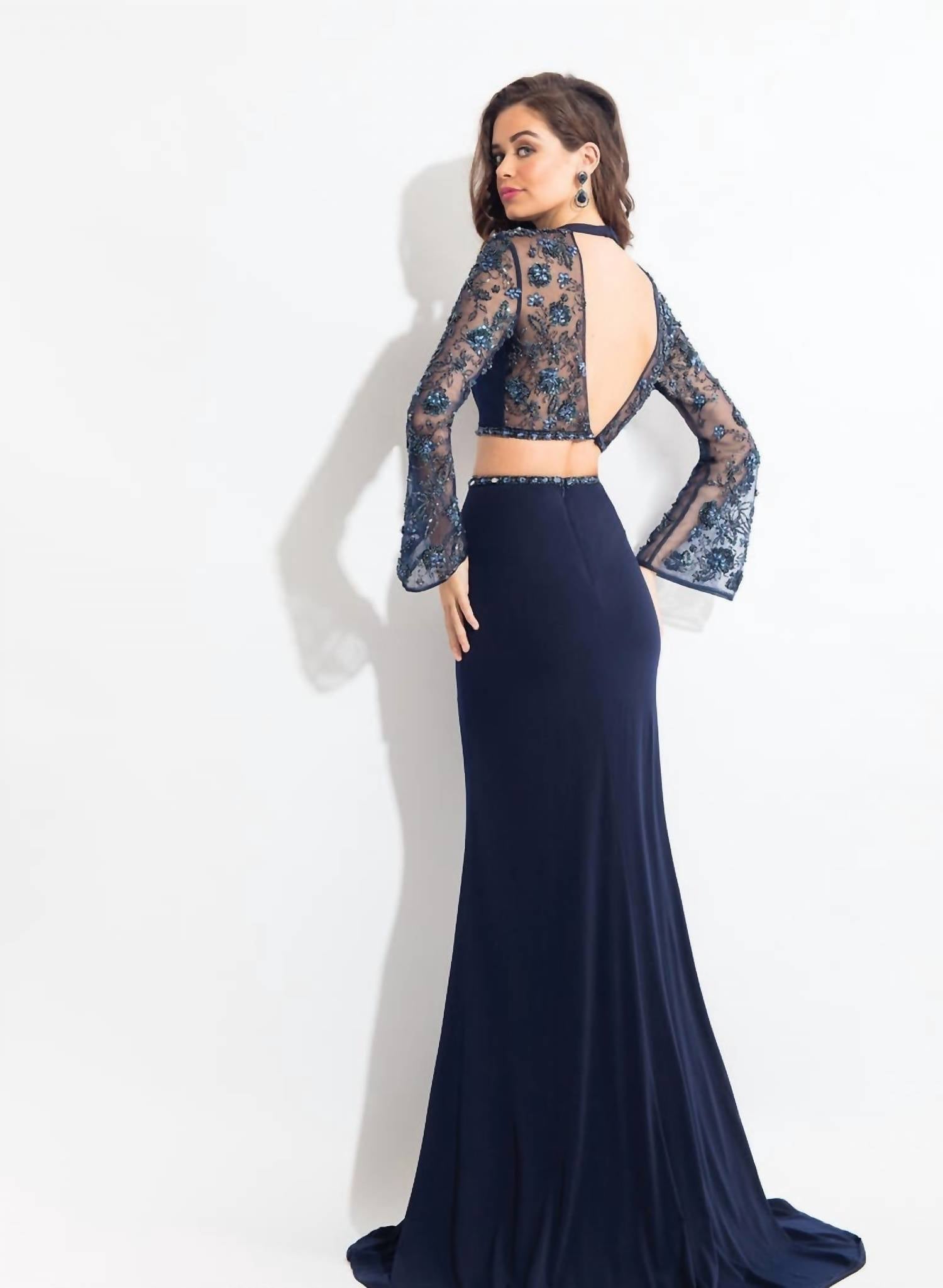 Rachel Allan - Two-piece Jersey Evening Gown