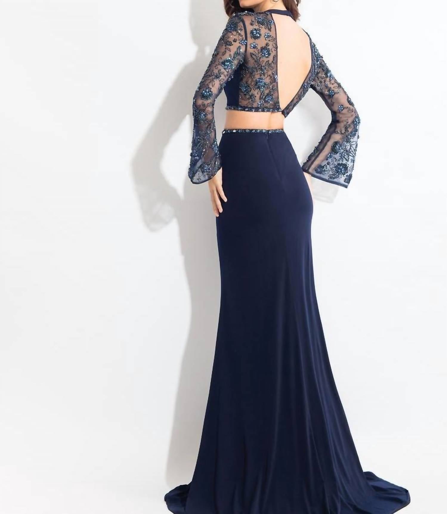 Rachel Allan - Two-piece Jersey Evening Gown