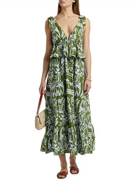 Marie Oliver - Whitley Floral Tie-shoulder Peplum Midi Dress