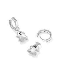 Kendra Scott Women's Ghost Huggie Earrings in silver white mother of pearl - women's jewelry - alternate view