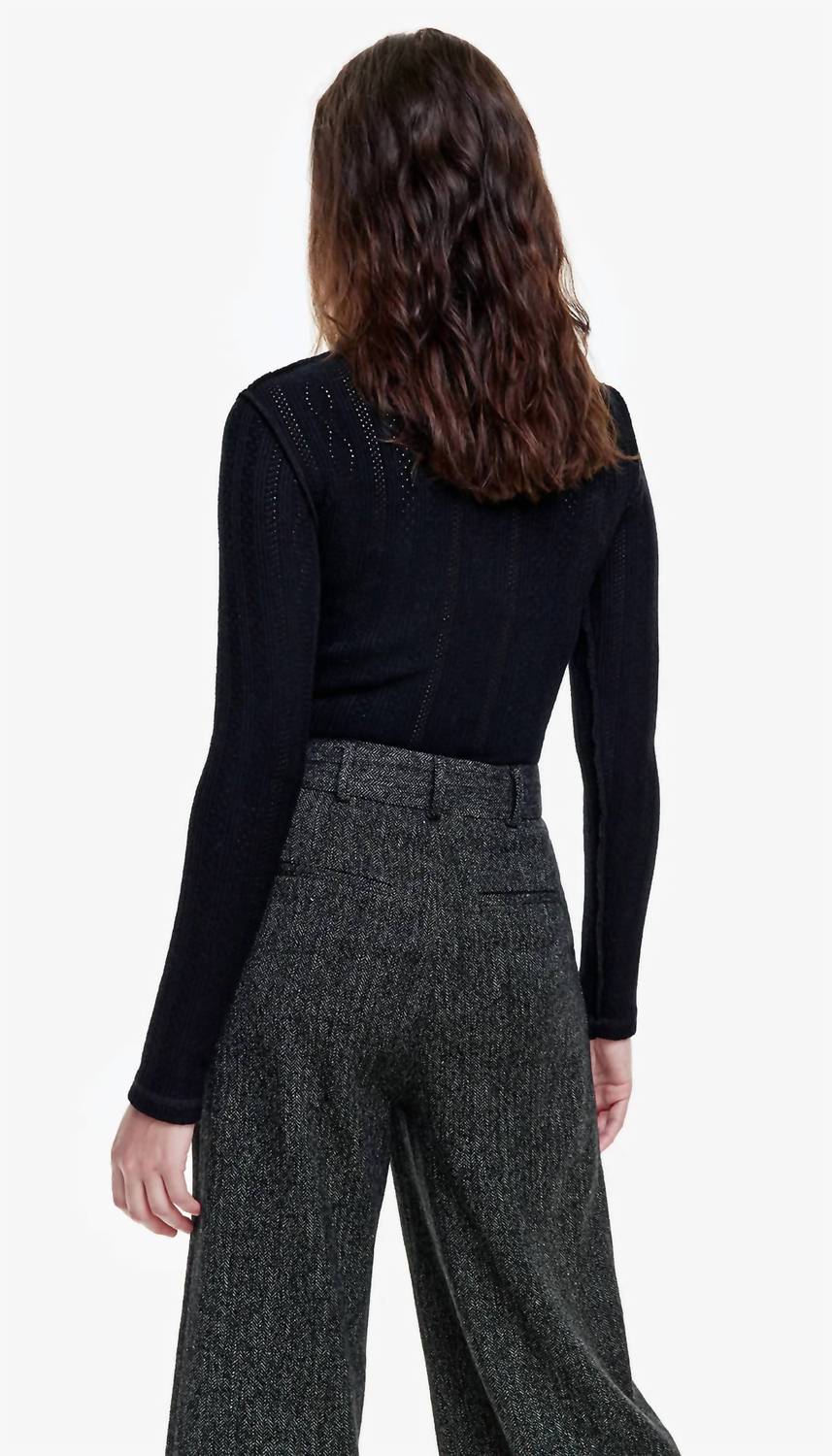 Smythe - Pointelle Knit Turtleneck Top