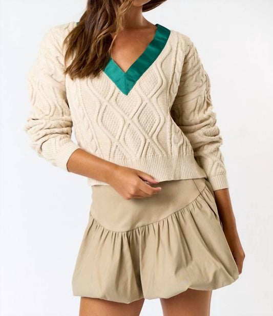 Blue Blush - Ribbon Knit Sweater