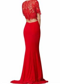 2 piece lace top with skirt