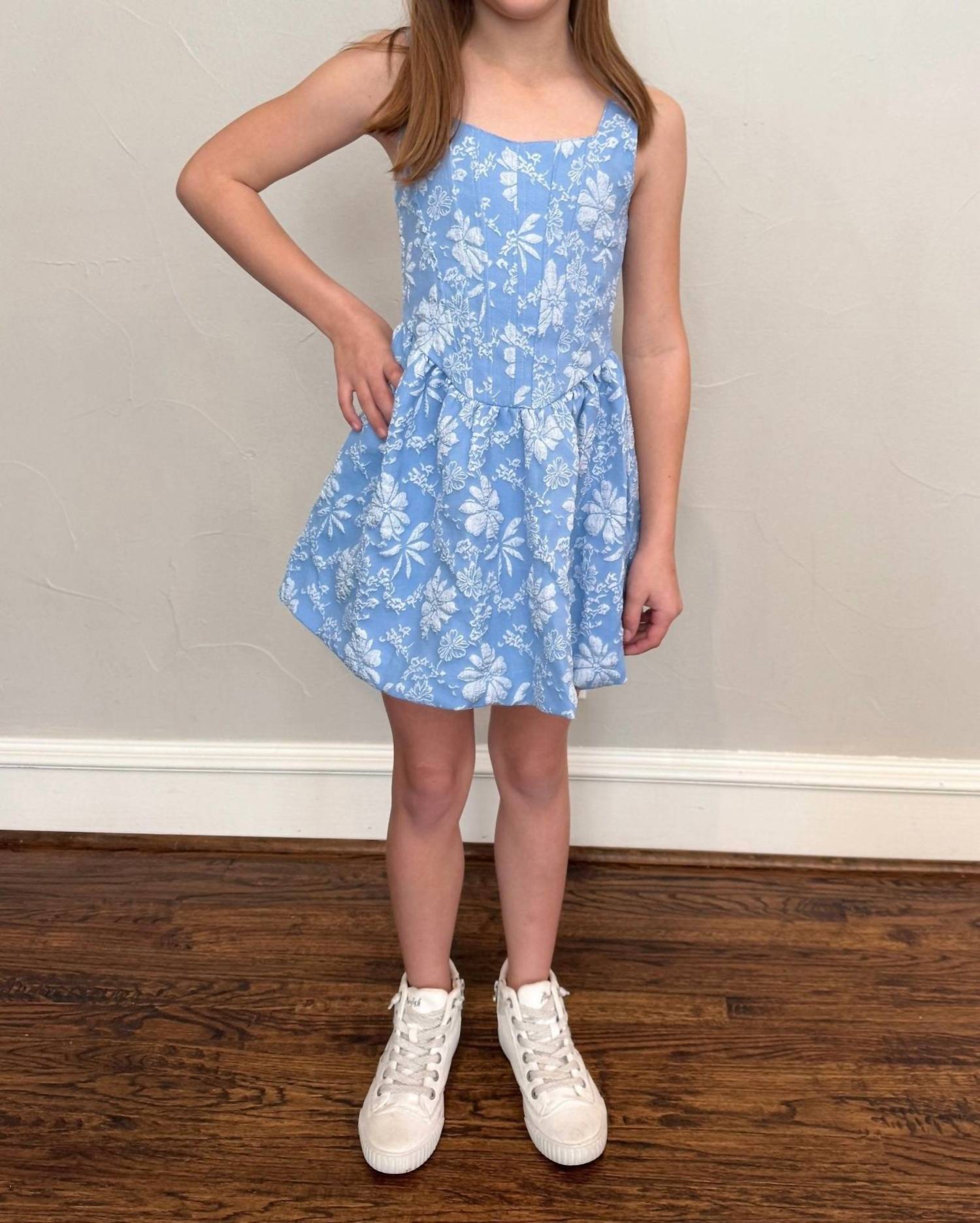 Flowers By Zoe - Girl's Floral Jacquard Dress
