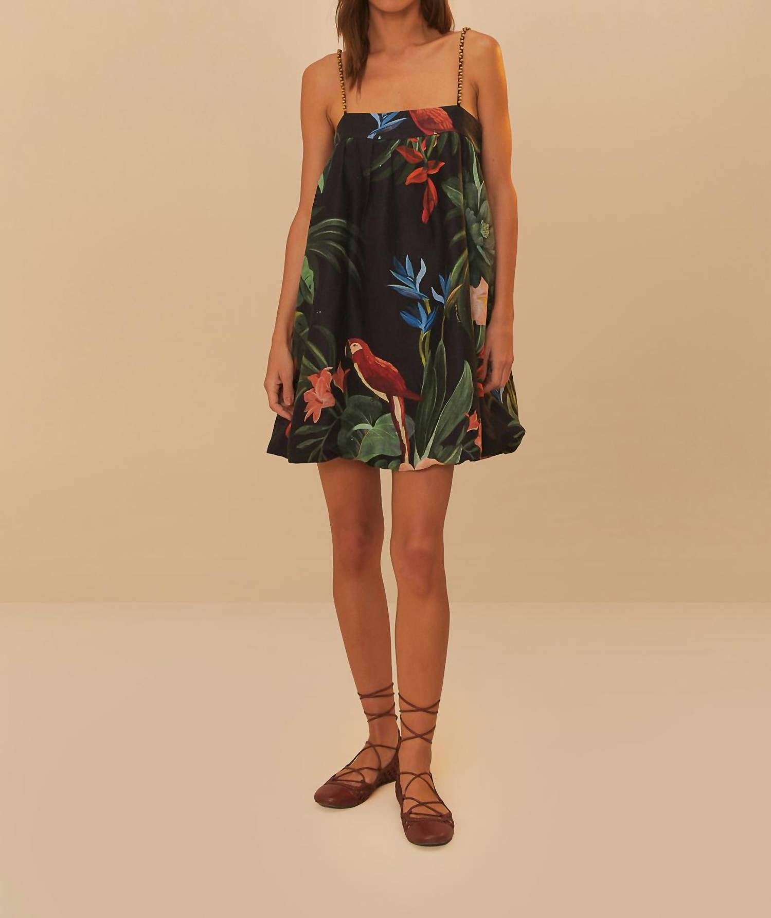 Farm Rio - Midnight Macaw Fiesta Mini Dress