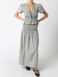 Olivaceous - Jesse Smocked Midi Skirt