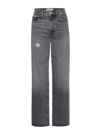 Frame - Le Jane Raw Hem High Waist Ankle Wide Leg Jeans
