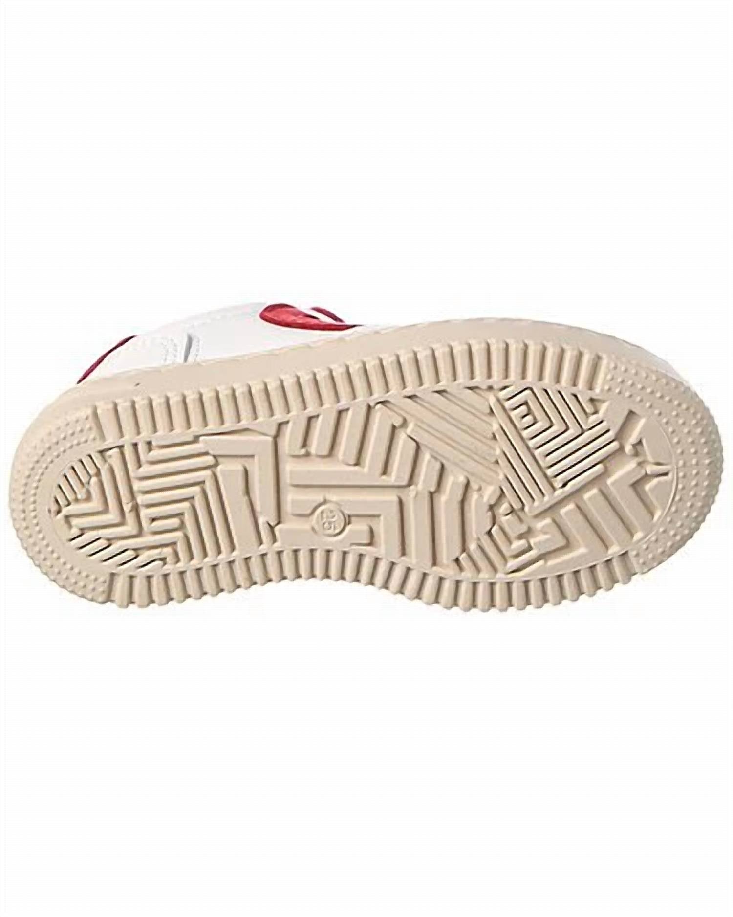 Cienta - Kid's Circle Laced Leather Sneakers