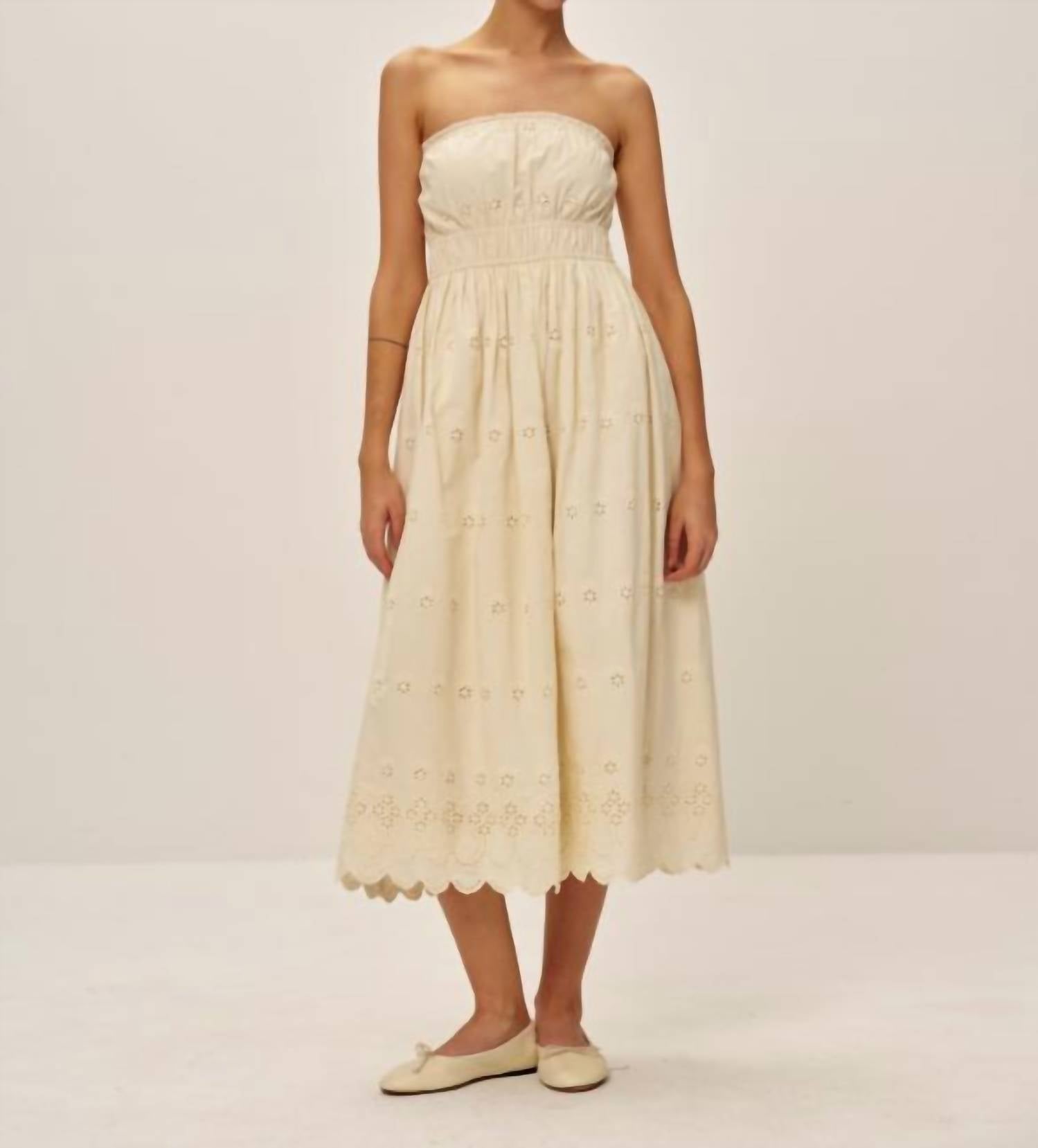 Elodie - Bea Eyelet Off The Shoulder Dress