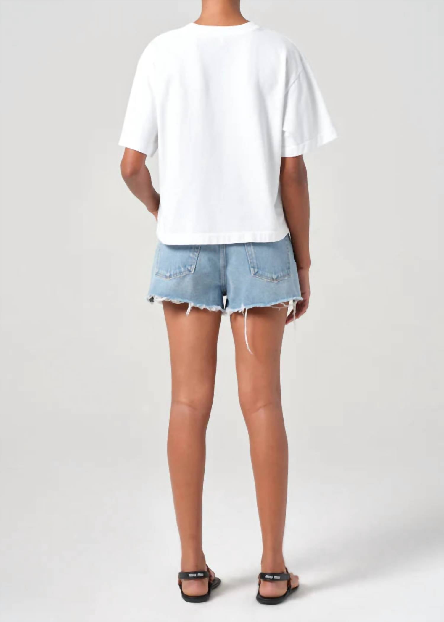 AGOLDE Women's Parker Vintage Cut Off Short in animate - women's shorts - detail view