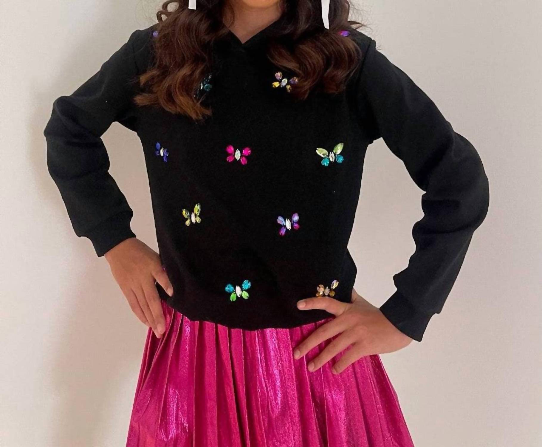 Lola + The Boys - Girls Gem Butterfly Hoodie
