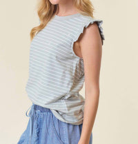 Doe And Rae - Ruffle Sleeveless Floral Tank