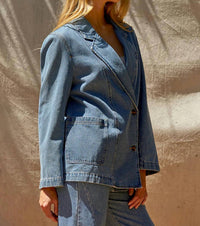 Crescent - Brandi Double Breasted Denim Blazer