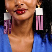 Laka Luka - Women's Oversized Dangle Mirror 80's Earrings