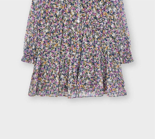 Mayoral - Girls Lilac Printed Floral Dress