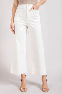 Ee:Some - Soft Washed Wide Leg Cotton Pants