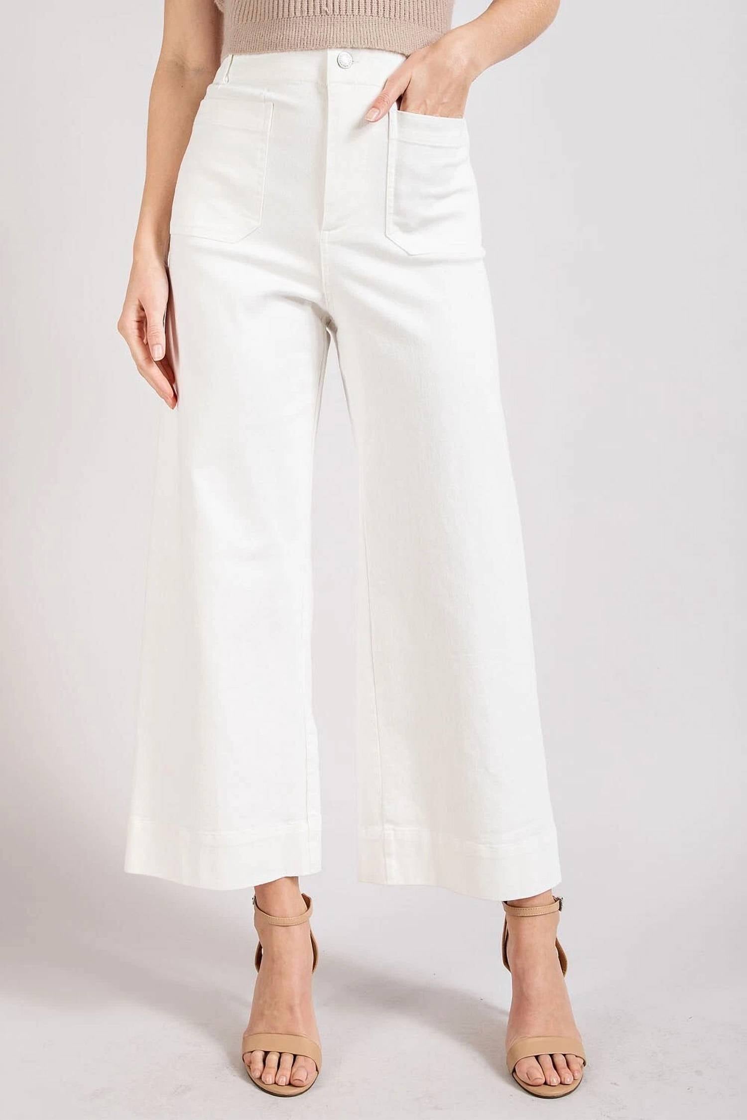 Ee:Some - Soft Washed Wide Leg Cotton Pants