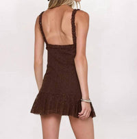 Rowan + Riot - Ruffle Hem Lace Mini Dress