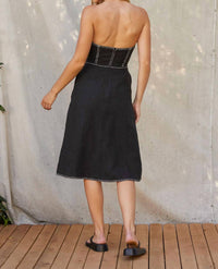 Crescent - Lesli Contrast Stich Midi Dress