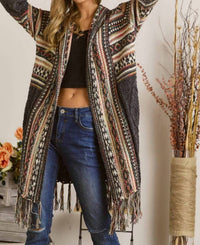 Adora - Maya Fringe Hem Aztec Cardigan