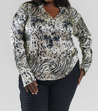 Catherine Gee - Daria French Cuff Silk Blouse - Plus
