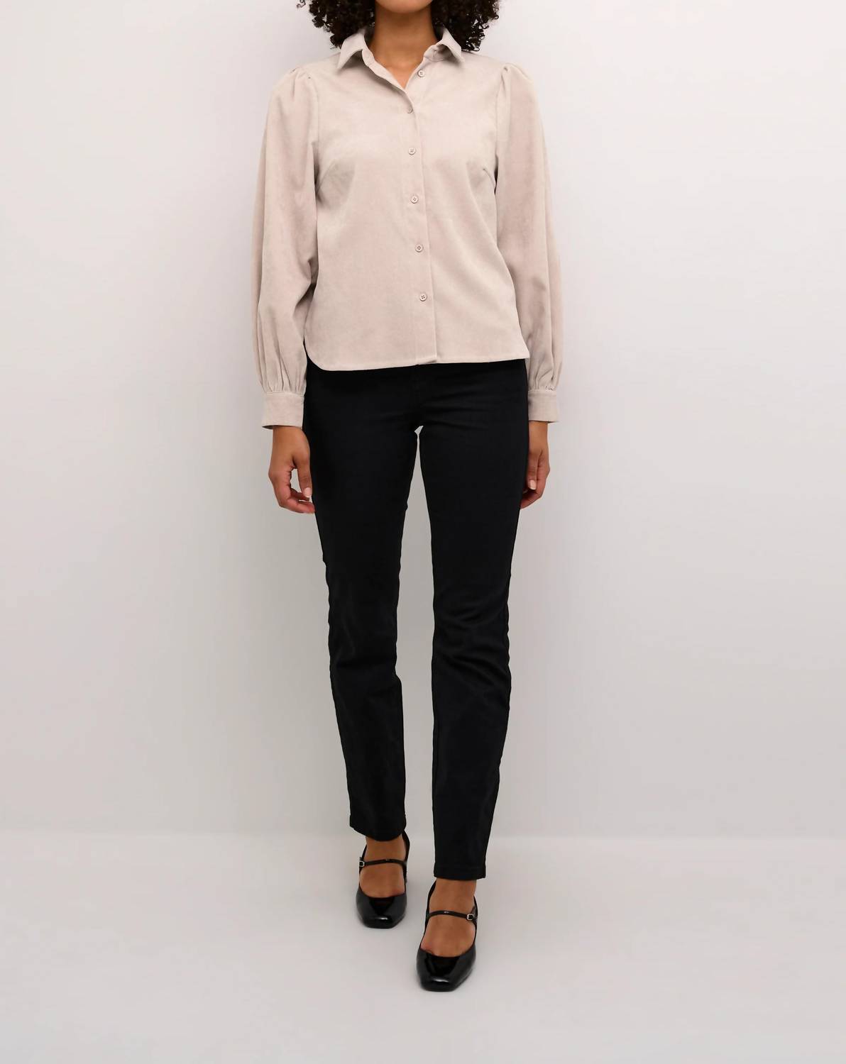 Kaffe - Kahermine Velvet Voluminous Sleeve Shirt