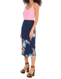 ALLISON NEW YORK Eva Midi Skirt in navy floral - women's skirt - view 6