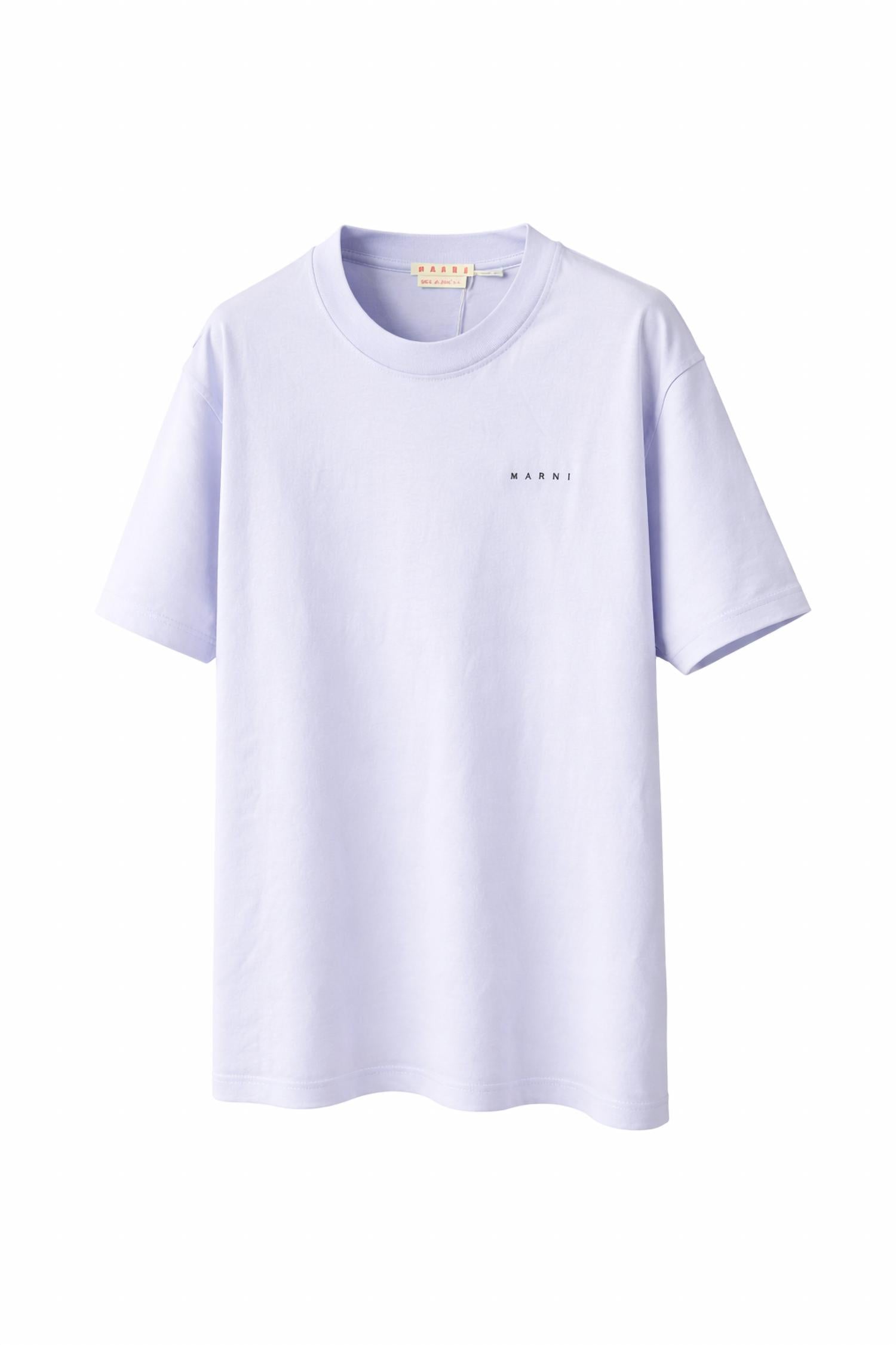 MARNI Men's Organic Cotton Certified Logo T-shirt in illusion blue - men's t-shirt