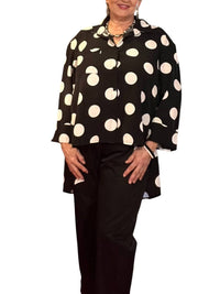 Diva Usa - Collared Button-through Blouse With High-low Hem