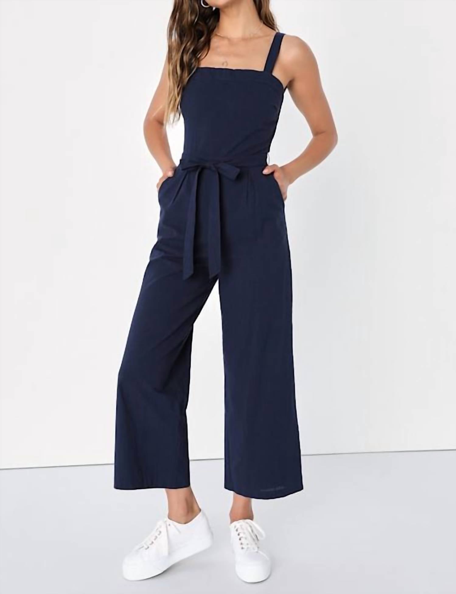 Lulus - Women's Lucky For Me Cotton Sleeveless Cropped Jumpsuit