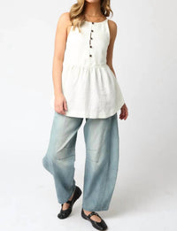 Olivaceous - Han Peplum Top