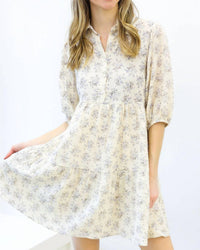 Karlie - Quilted Floral Tier Dress