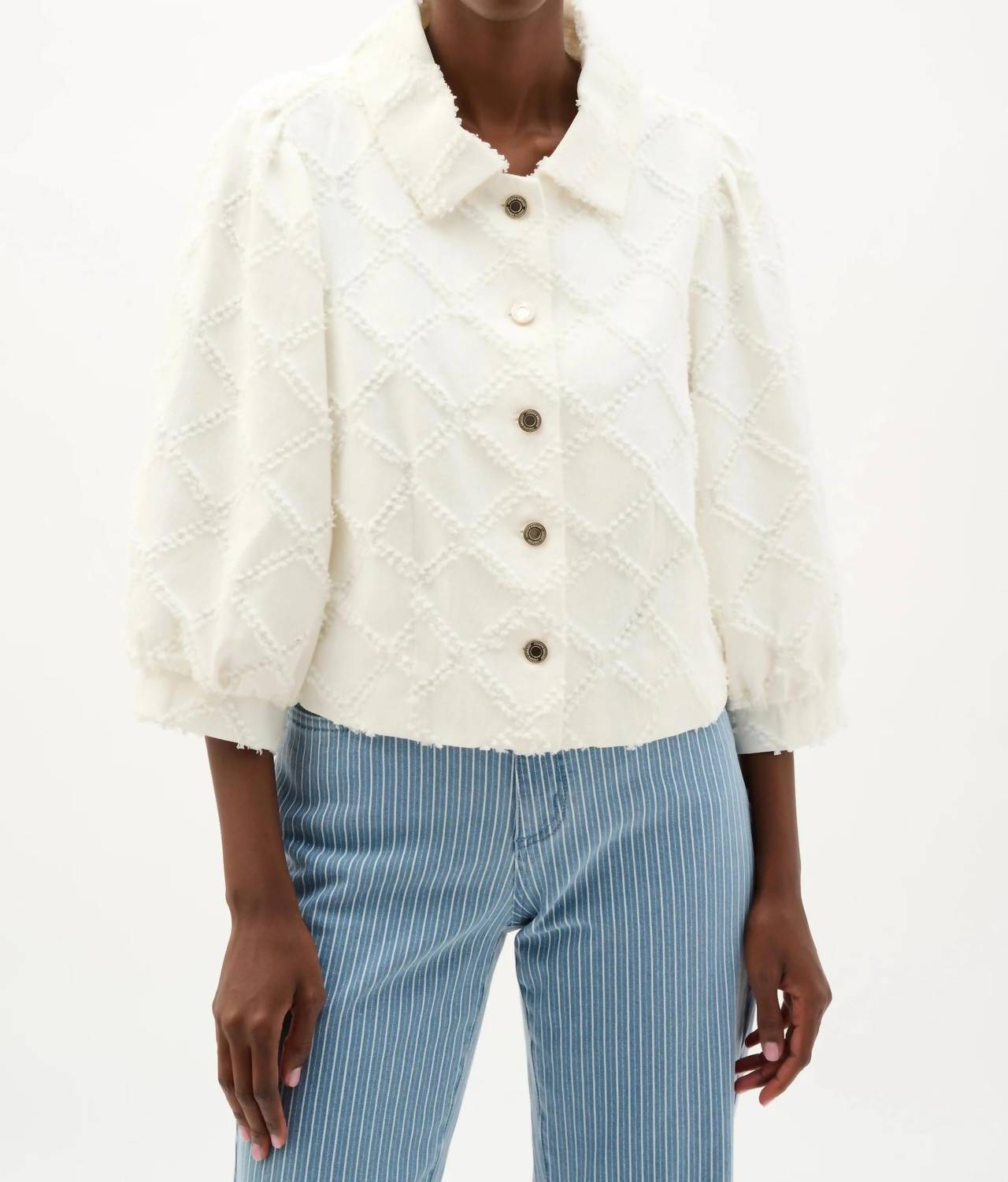 Joseph Ribkoff - Cotton Twill Balloon Sleeves Jacket