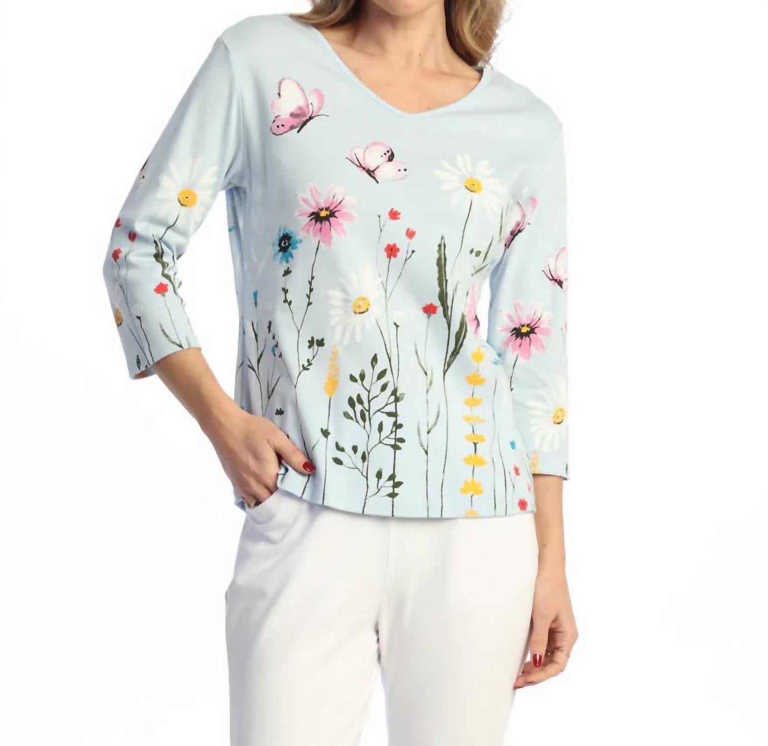 Jess & Jane - Three-quarter Sleeve Cotton Tee