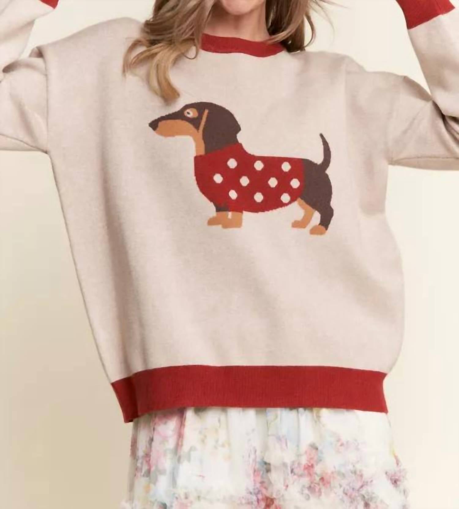 J.Nna - Zoe Christmas Dachshund Sweater