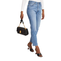 Balmain - Women's 1945 Leather Embossed Flap Medium Shoulder Bag