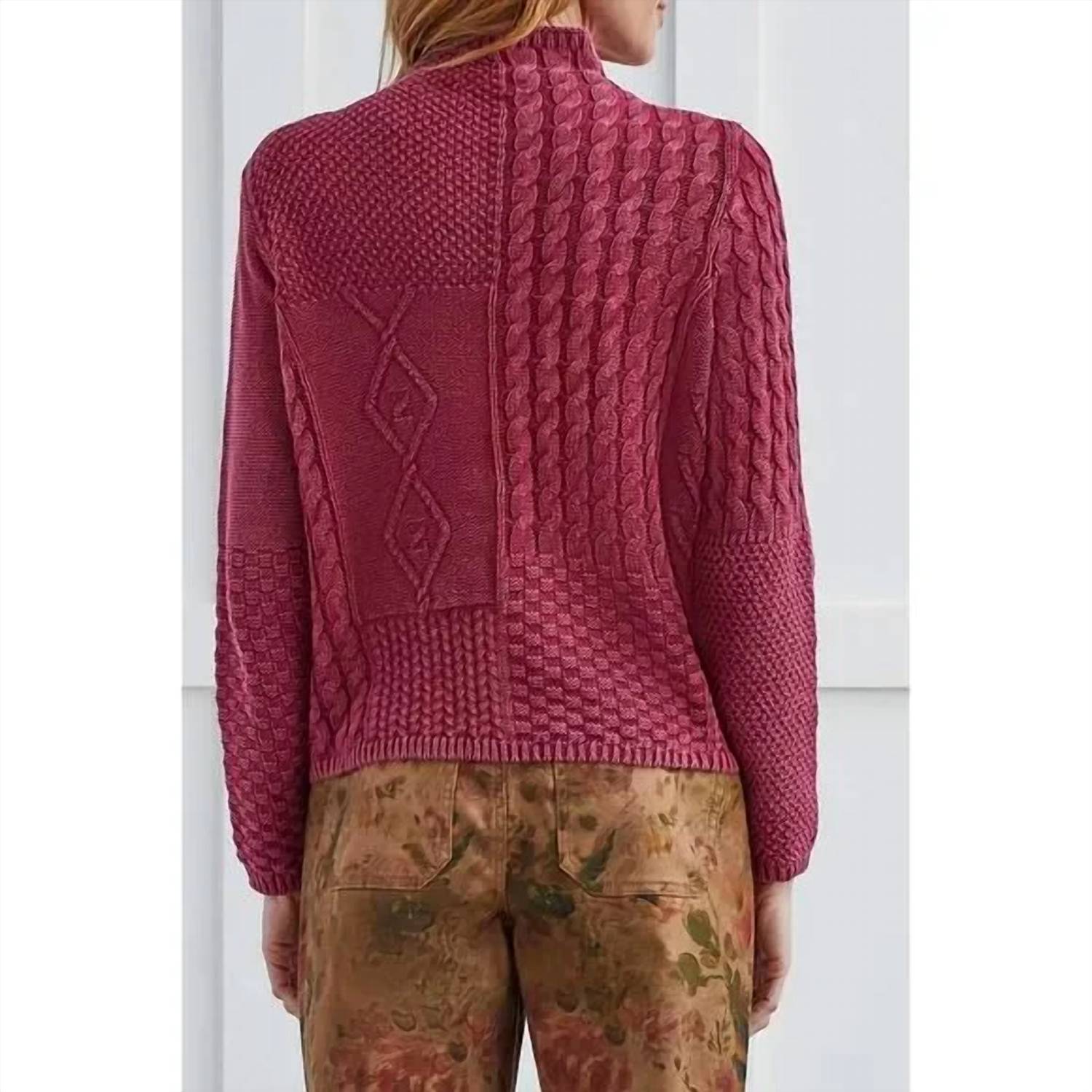 Tribal - Cable funnel neck sweater