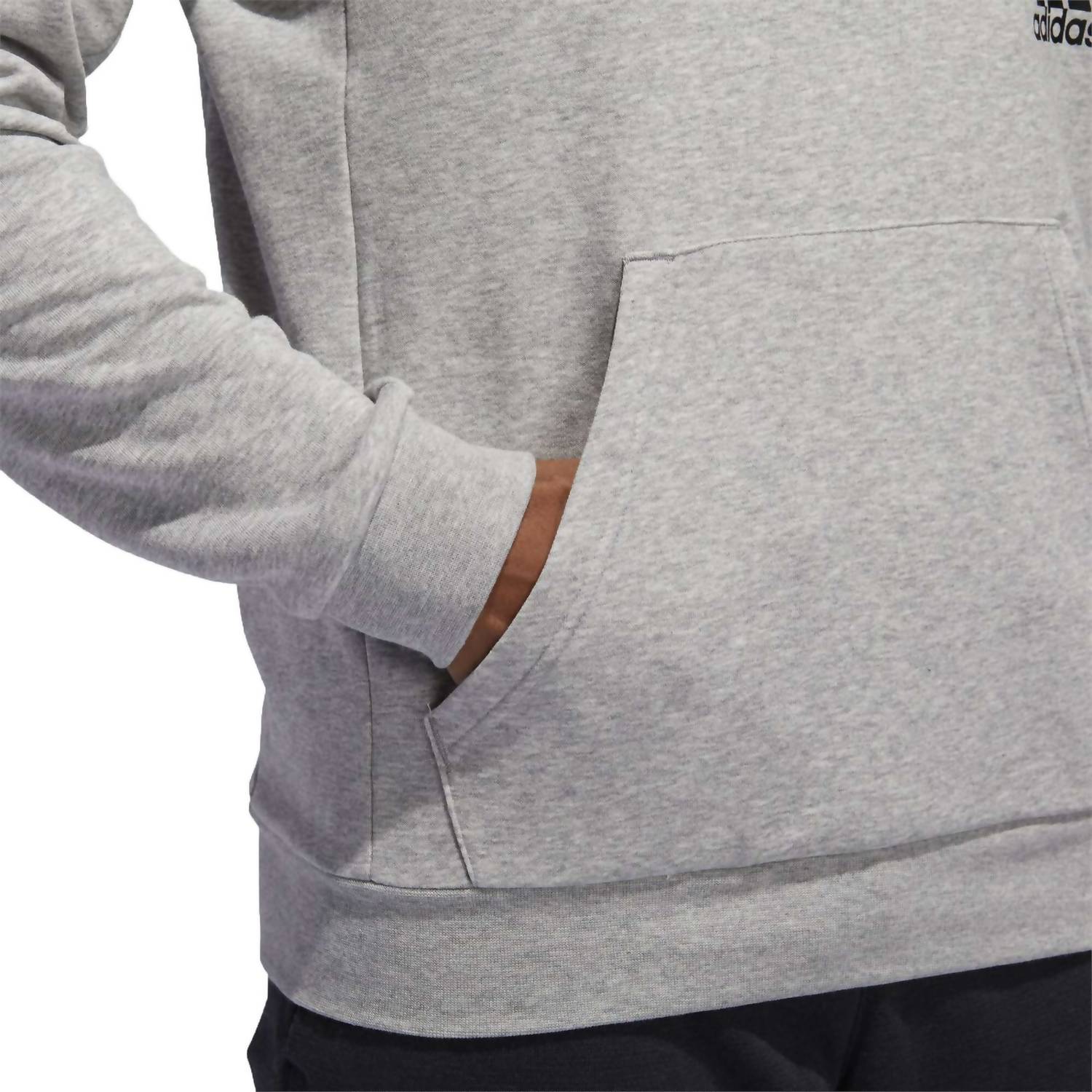 adidas Men's Definition Long Sleeve Basketball Hoodie in medium gray heather - men's shirt - view 7