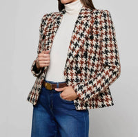 L'Agence - Marie Houndstooth Tweed Blazer